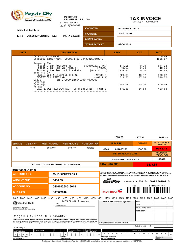 Municipal Billing & Rebates Notice | PDF | Banks | Cheque