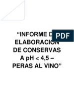 Informe de Elaboración de Peras Al Vino