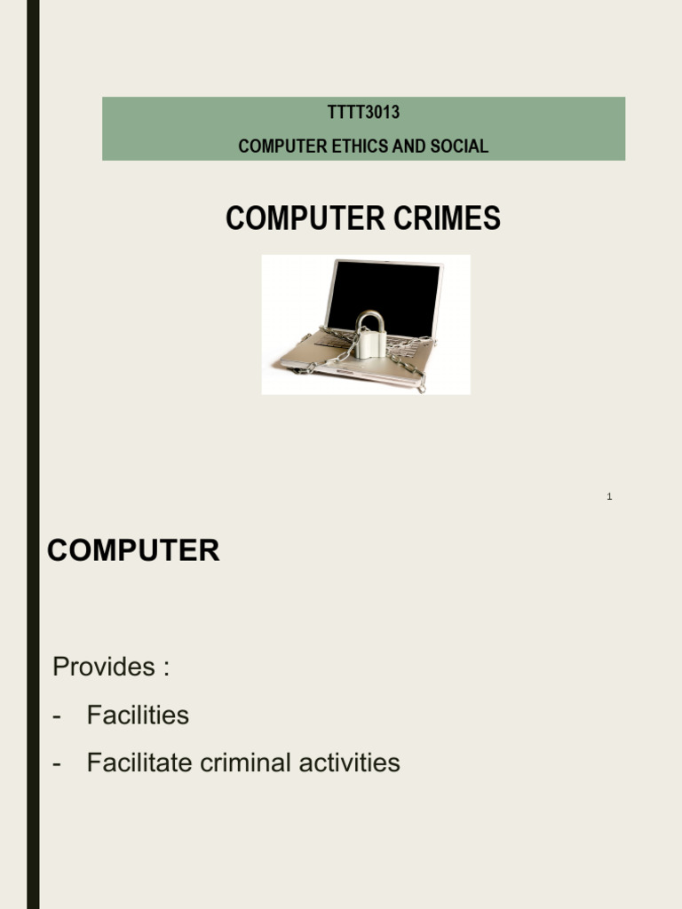 Computer crimes download free pdf cybercrime computer security