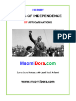 Dates of Independence of African Nations