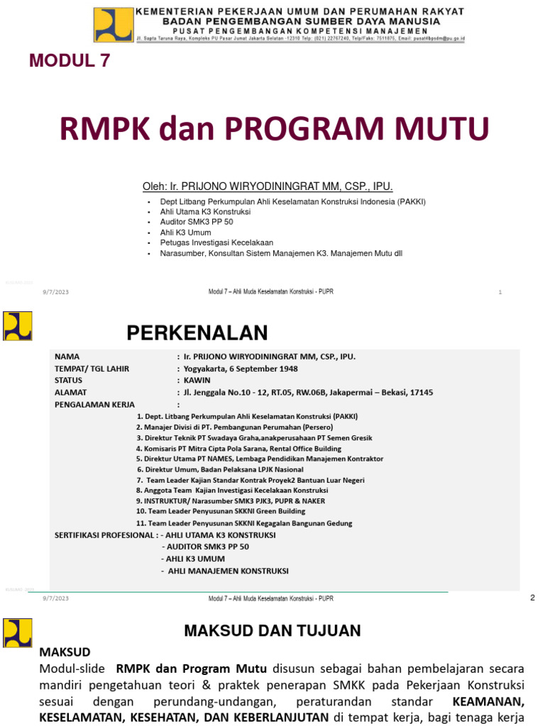 RMPK dan Mutu Konstruksi oleh PPK | PDF
