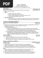 University Student Investment Banking Resume Template