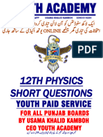 12th Physics SQs Notes For Average Students by Youth Academy