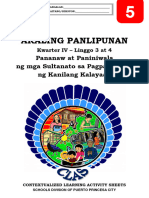 Araling Panlipunan: Pananaw at Paniniwala NG Mga Sultanato Sa Pagpapanatili NG Kanilang Kalayaan