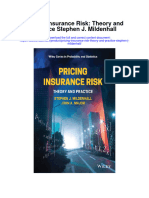 Pricing Insurance Risk Theory and Practice Stephen J Mildenhall All Chapter