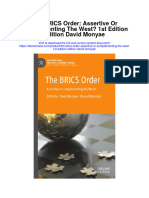 The Brics Order Assertive or Complementing The West 1St Edition Edition David Monyae Full Chapter