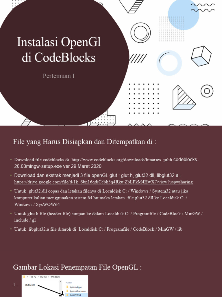 Instalasi OpenGL di CodeBlocks | PDF | Teknologi & Rekayasa