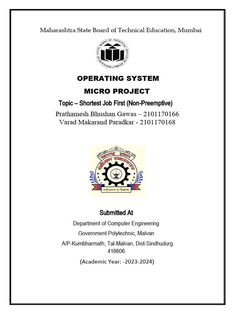 OSY Micro Project | PDF | Scheduling (Computing) | Process (Computing)