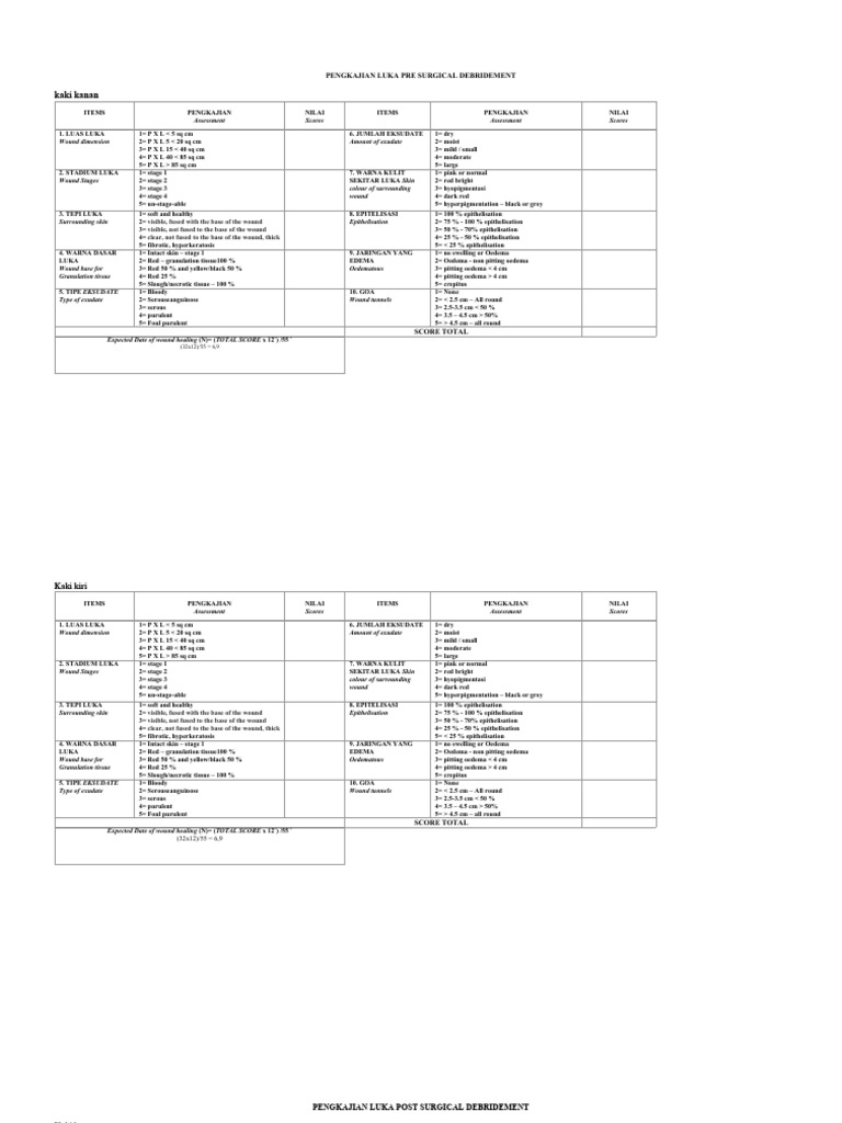 PENGKAJIAN LUKA WINNER SCALE | PDF | Wound | Causes Of Death