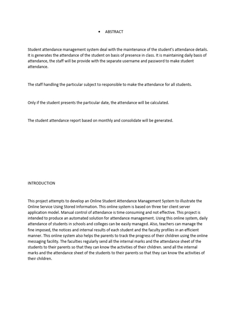 Final year project online attendance system pdf my sql software