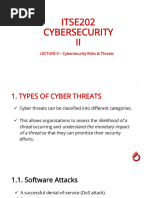 Lecture 5 - Cybersecurity Risks Threats