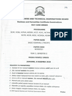 Ubteb Past Paper Ncks223 - 1basic Swahili (Theory) Dese 2020