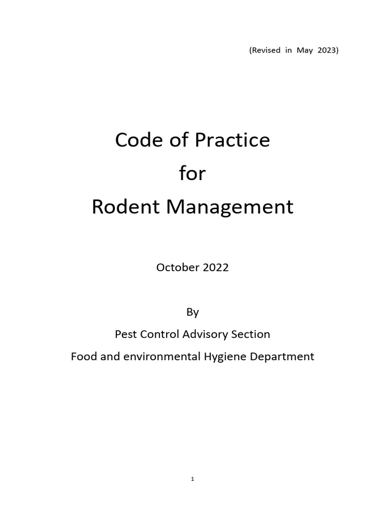 Rodent Management Code of Practice | PDF | Trapping | Pest Control