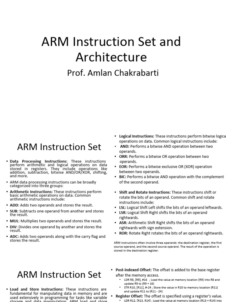 Arm instruction set pdf digital electronics integrated circuit