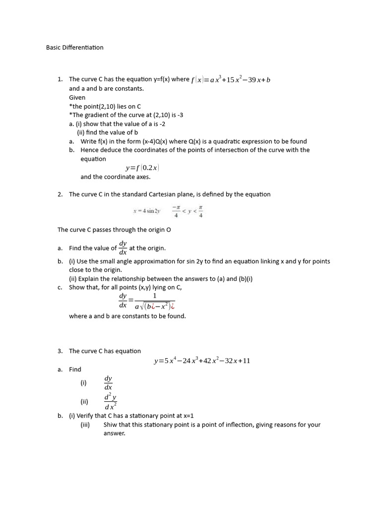 Basic Differentiation