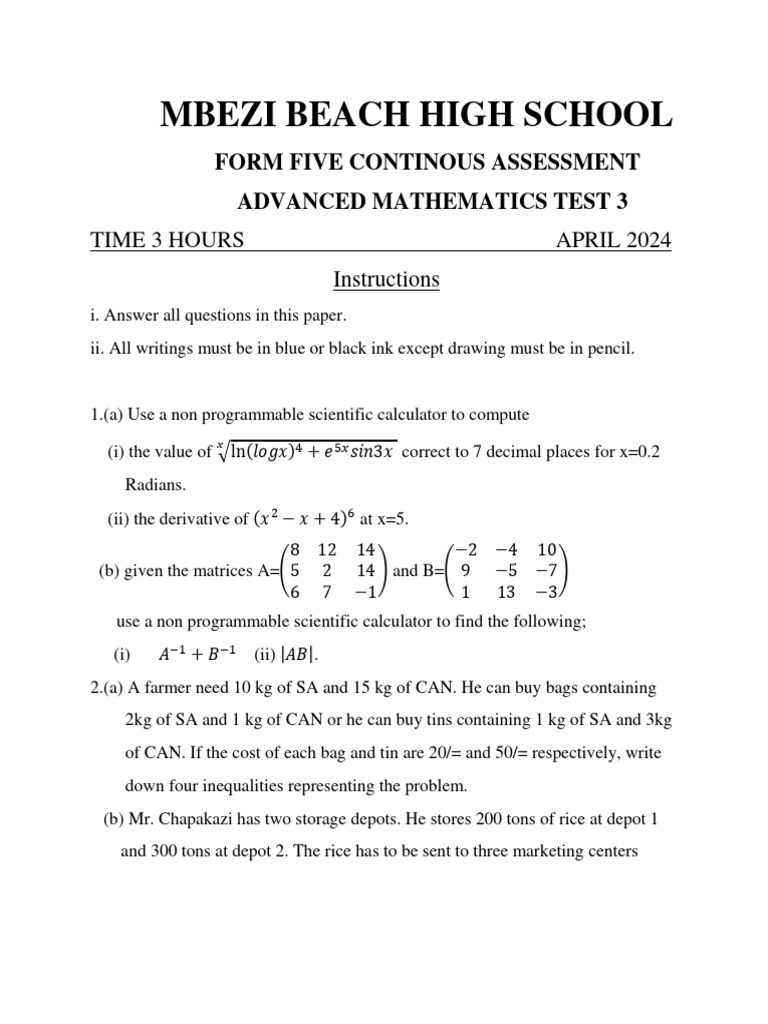 Class Five Math Bd