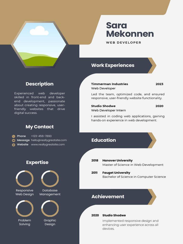 Beige Dark Gray Minimalist Web Developer Resume | PDF | Art | Computers