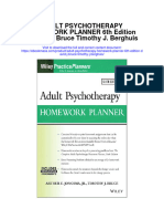 Download Adult Psychotherapy Homework Planner 6Th Edition David J Bruce Timothy J Berghuis full chapter