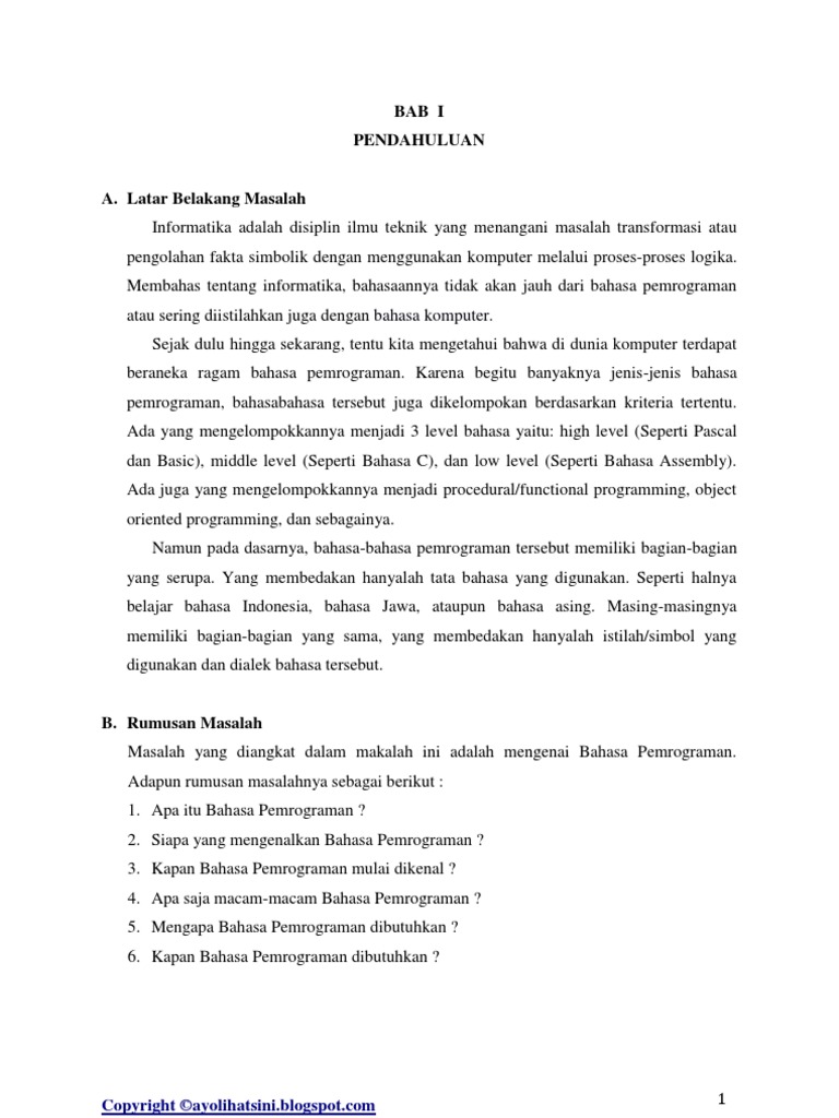 Makalah Bahasa Pemrograman | PDF