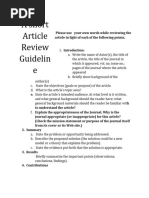 Article Review Guidelines