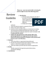 Article Review Guidelines