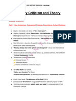 Literary Criticism and Theory (Fast Revision)