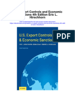 U S Export Controls and Economic Sanctions 4Th Edition Eric L Hirschhorn All Chapter