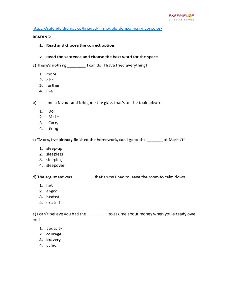Linguaskill Exam Tips and Practice | PDF
