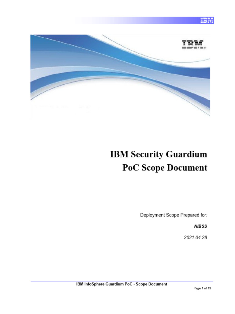 IBM Guardium PoC Scope for NIBSS | PDF | Port (Computer Networking ...