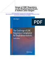 The Challenge of CMC Regulatory Compliance For Biopharmaceuticals 4Th 4Th Edition John Geigert Full Chapter