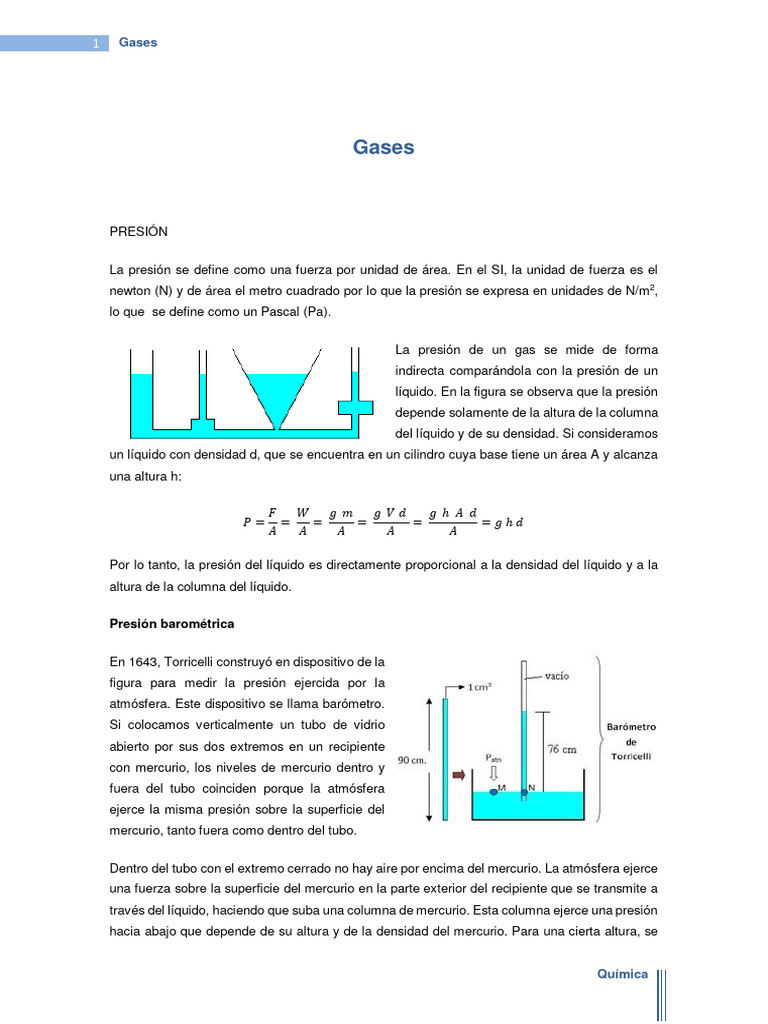 Introducción a los Gases y su Comportamiento | PDF | Gases | Presión
