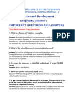 RESOURCE AND DEVELOPMENT - IMPORTANT QUESTIONS AND ANSWERS