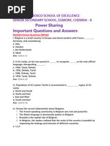 Power Sharing - Important Questions and Answers