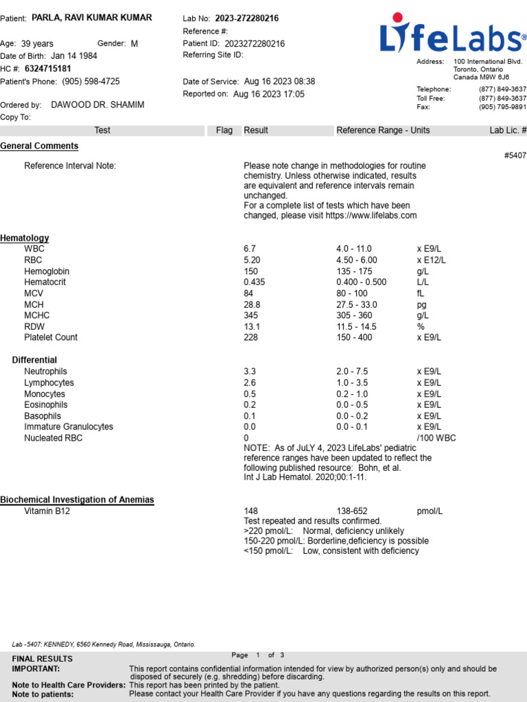 Blood Report PDF Glycated Hemoglobin White Blood Cell