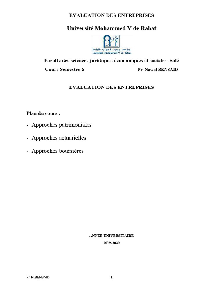 Guide d'évaluation des entreprises | PDF | Goodwill (Comptabilité ...
