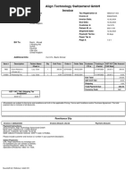 Align Technology Switzerland GMBH Invoice