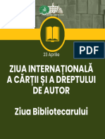 23 Aprilie, Ziua Internațională A Cărții Și A Dreptului de Autor, Ziua Bibliotecarului