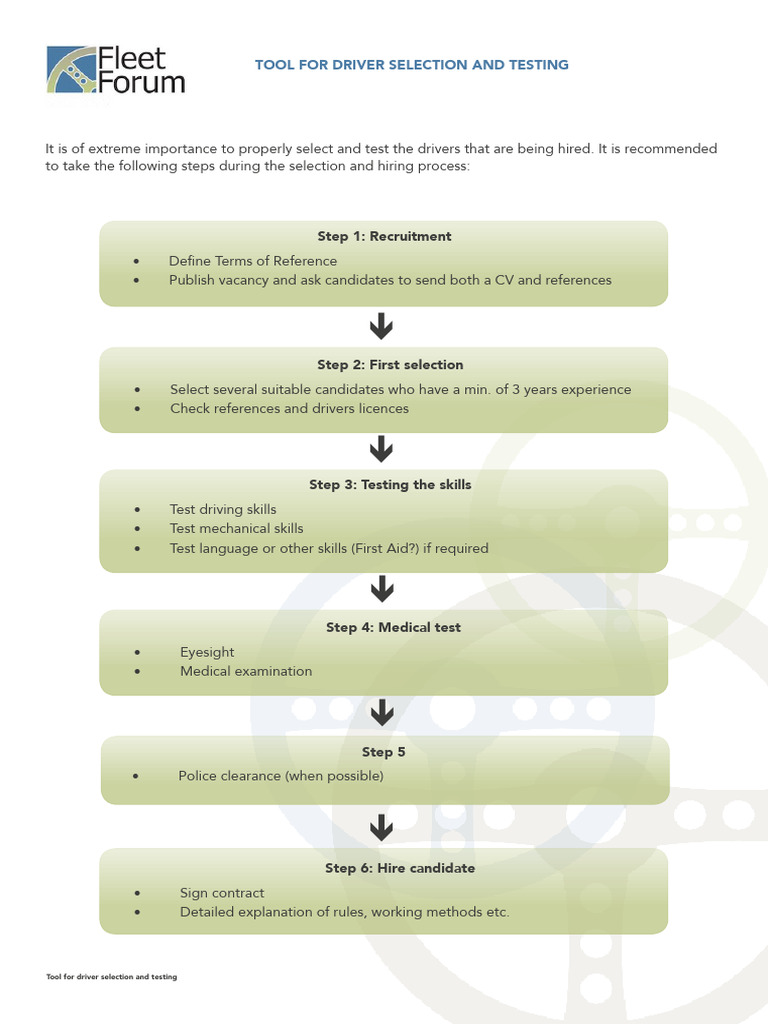 Essential Steps for Driver Hiring Process | PDF | Transport | Vehicles