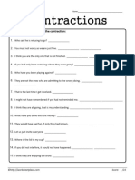 Contraction Worksheet 11