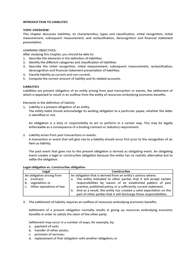 Understanding Liabilities: Types and Measurement | PDF | Fair Value ...