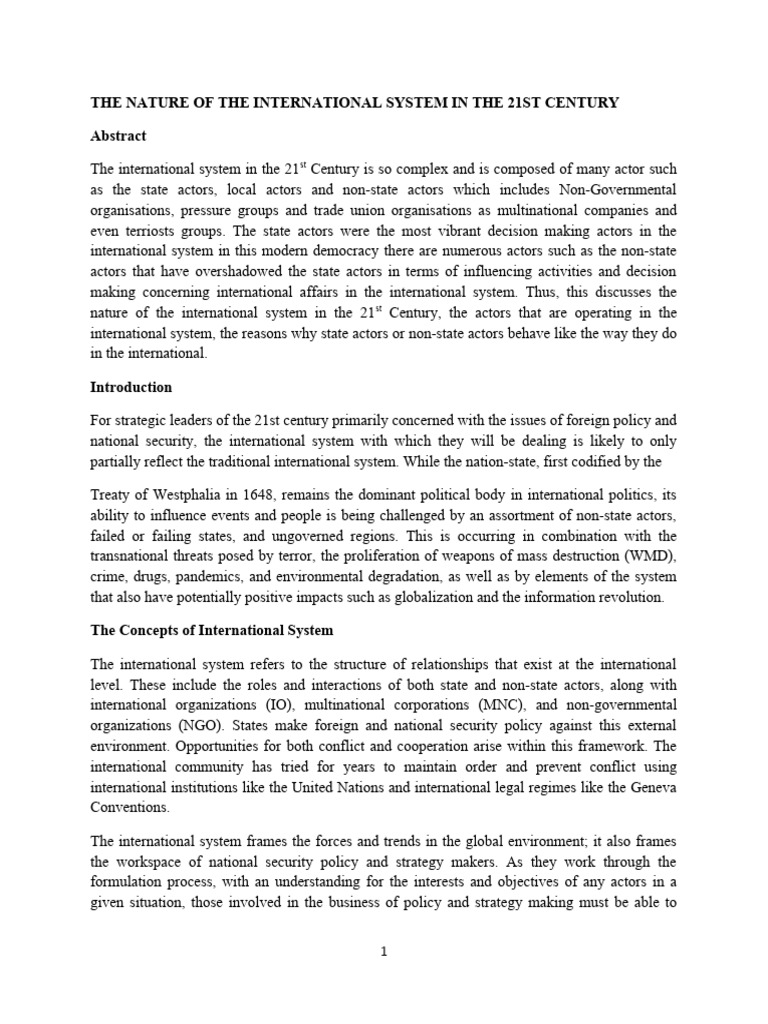 Challenges in 21st Century Global Governance | PDF | State (Polity ...