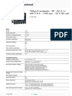 Product Datasheet: Tesys K Contactor - 3P - Ac-3 440 V 9 A - 1 No Aux. - 24 V DC Coil
