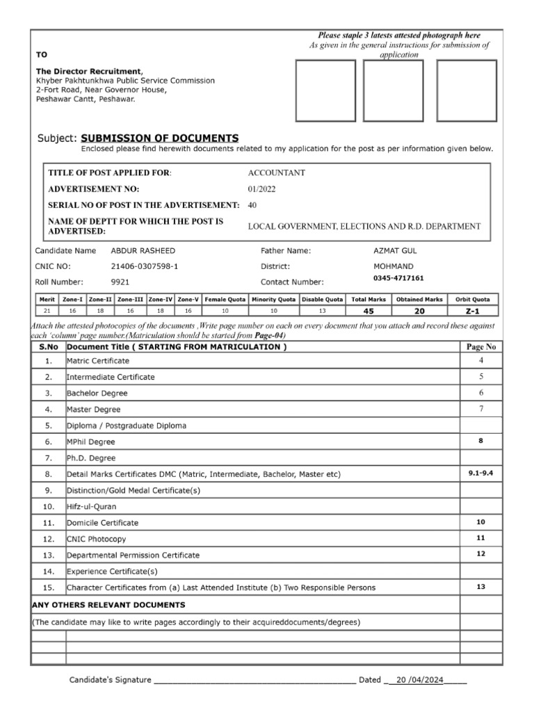 Kppsc documents pdf