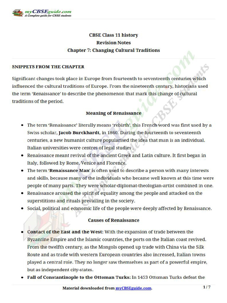 Cbse 11 History Notes ch07 | PDF