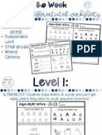 Letter of Week Worksheet Level 1