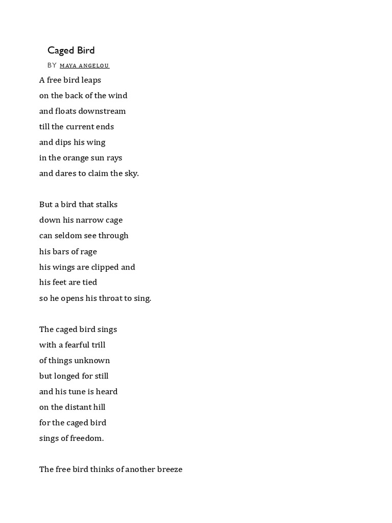 Caged Bird | PDF | Poetry | Classics