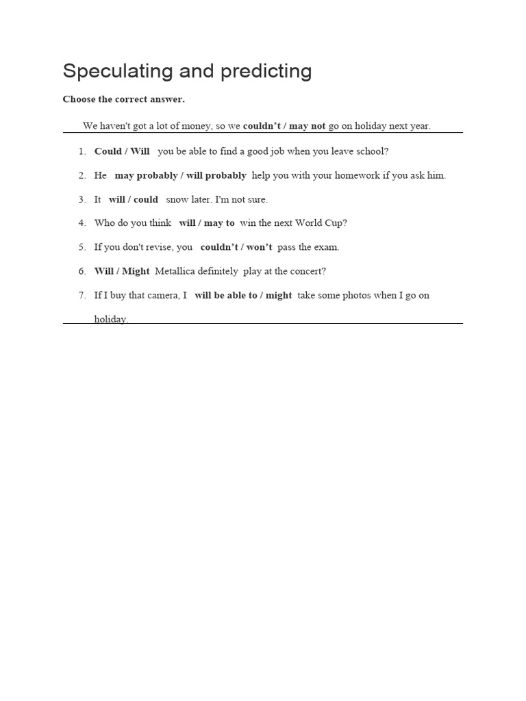 Speculating and Predicting PDF