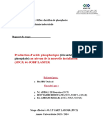 Production D'acide Phosphorique Au Niveau de La Nouvelle Installation (Jfc3) de Jorf Lasfer