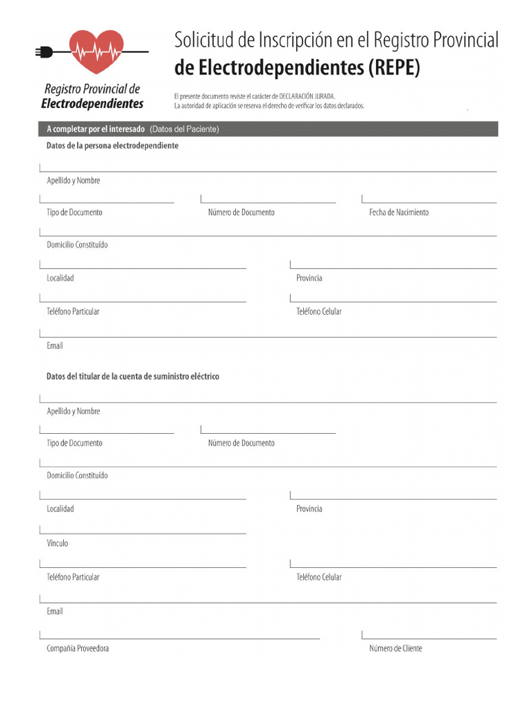 Formulario REPE TUC | PDF