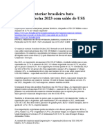 Comércio Exterior Brasileiro Bate Recordes e Fecha 2023 Com Saldo de US